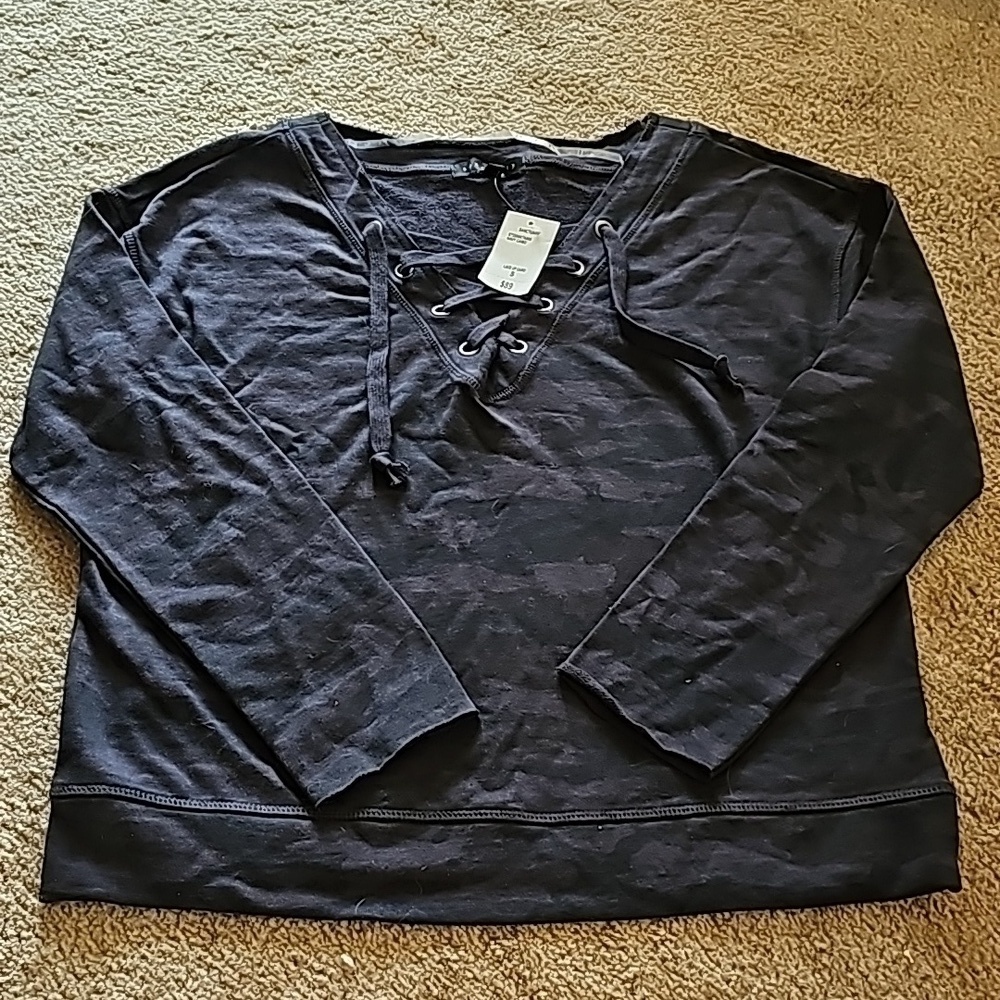Sanctuary Lace Up Camo Sweatshirt